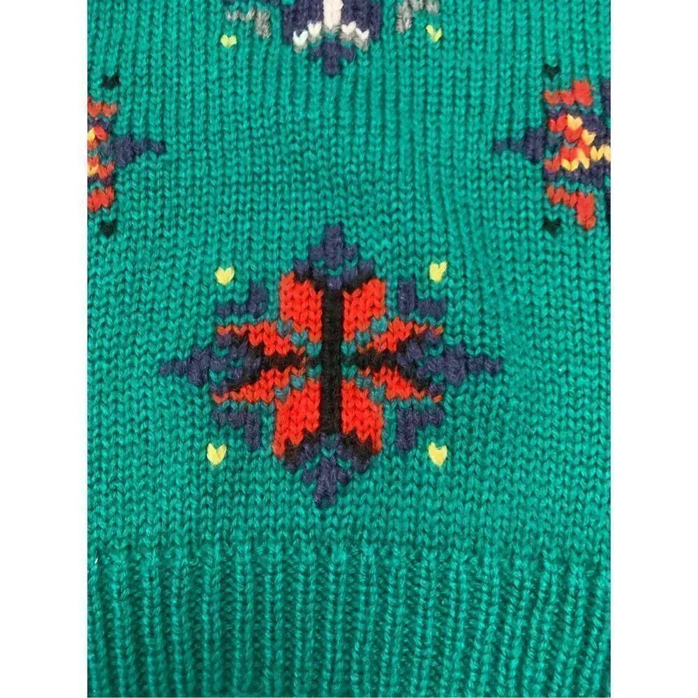 Vintage Snowflake Patterned Knit Sweater - Picture 3 of 8